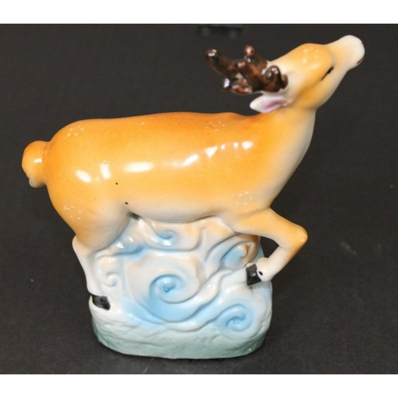 Vintage Porcelain Fallow Deer Buck with Horns Figurine - Picture 2 of 8